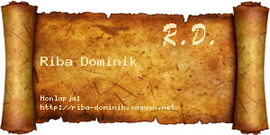 Riba Dominik névjegykártya